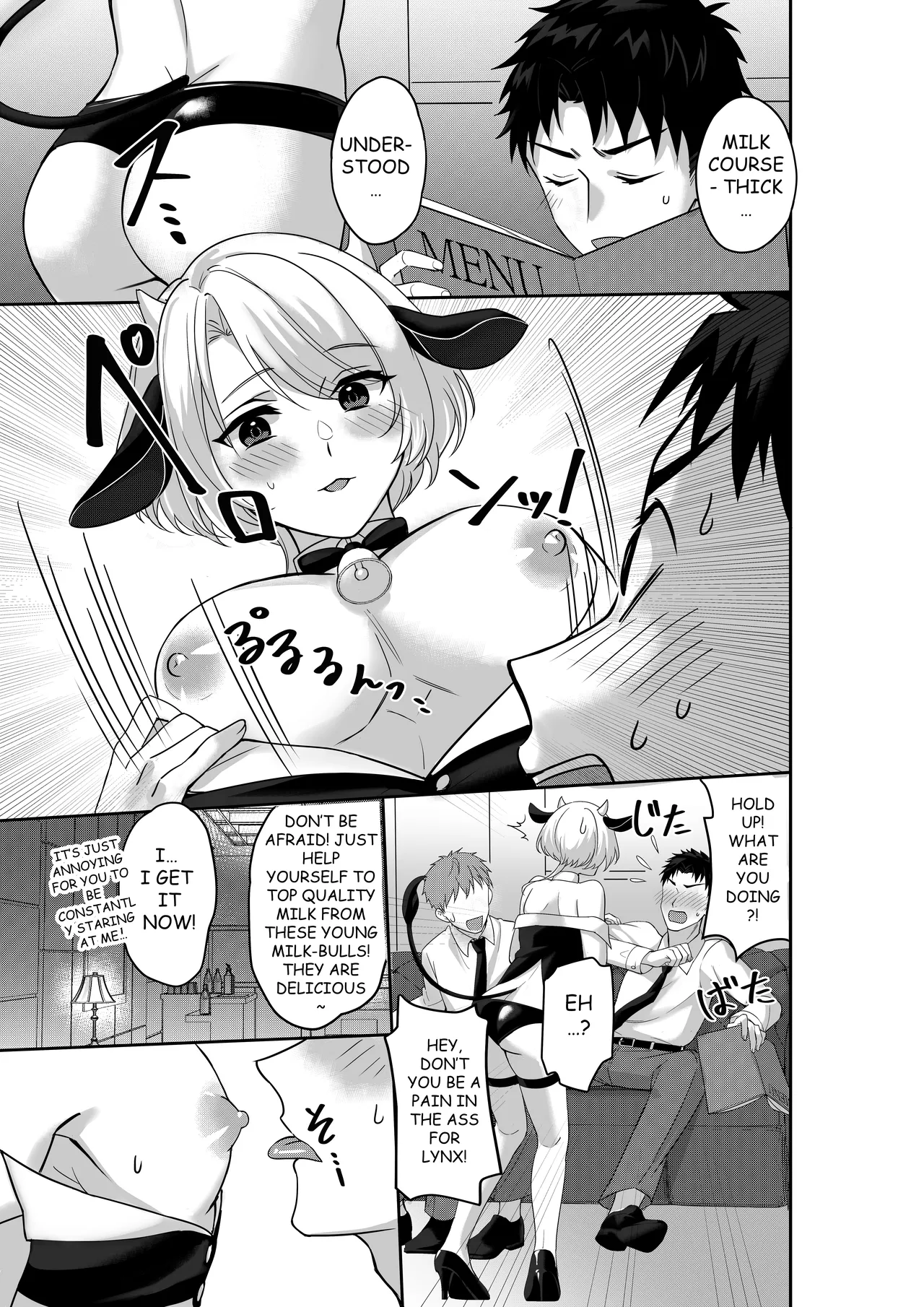 WELCOME TO MILK BULLS CAFE PLEASE INDULGE TO THE TWIN MILK BULLS’ EXTRA THICK YET EROTIC MILK - Página 4