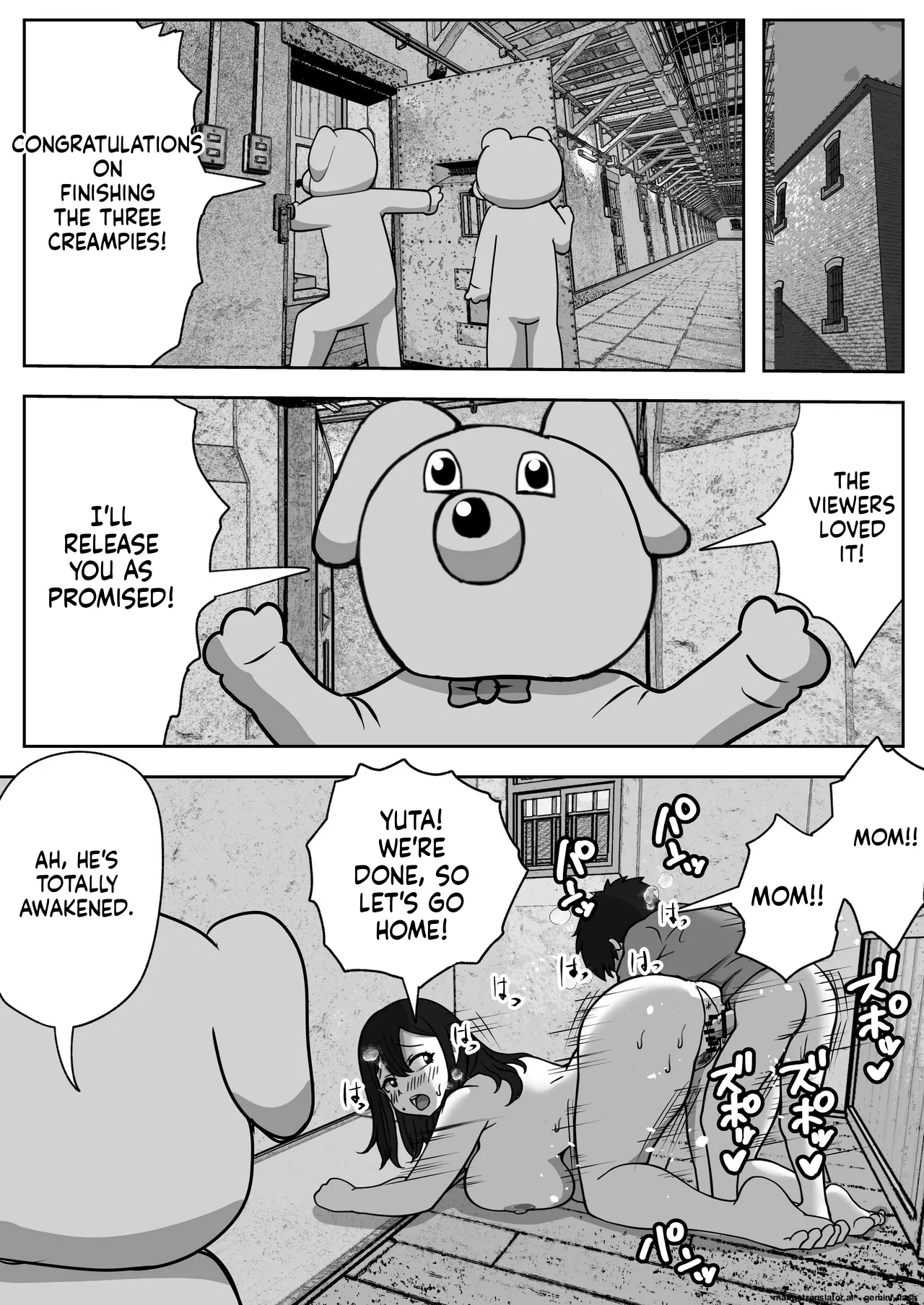 [Resoman Manga Koubou]Oyako Nakadashi desugemu | Parent-Child Creampie Death Game[English MTL] Page 45