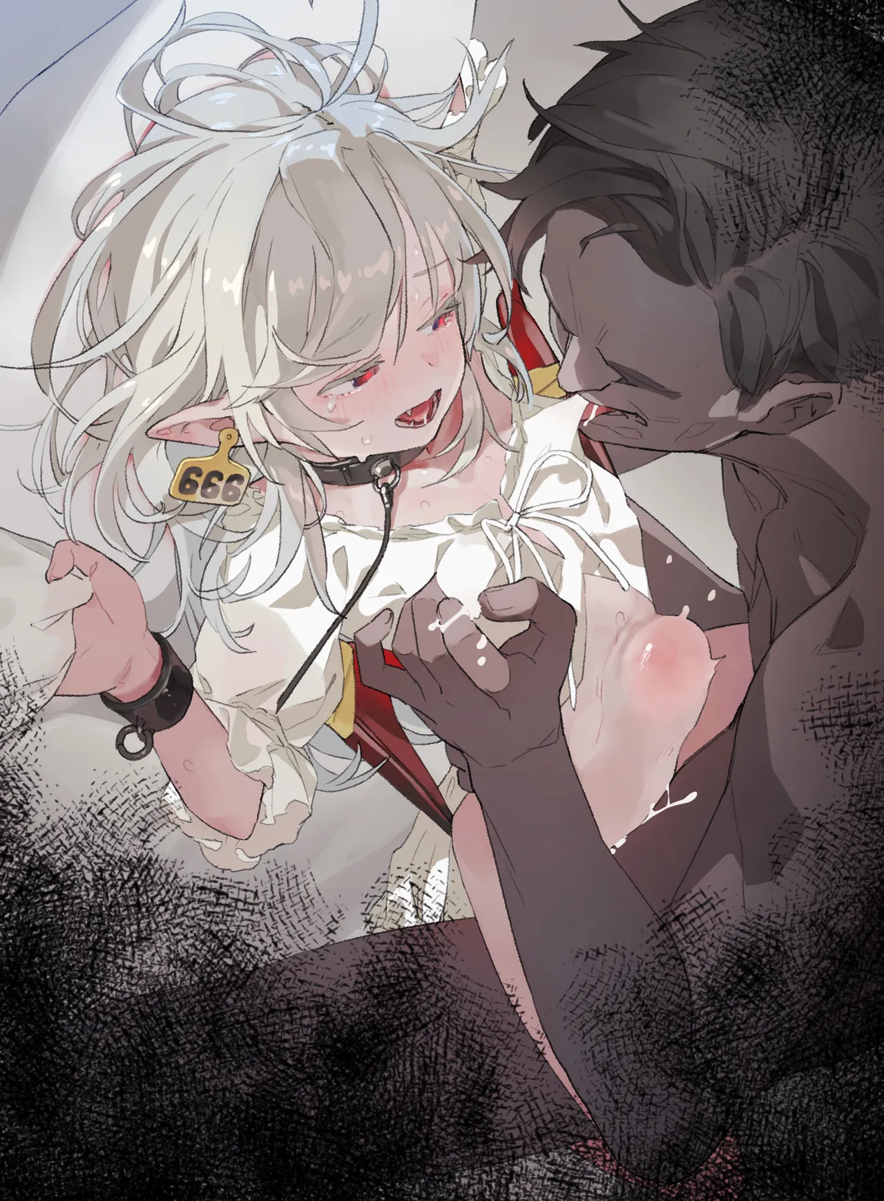 【Manga (JP/EN)】Toraware no Kyūketsuki Elika Chō〇 Chikubi-zeme & Kairaku-ochi 【Manga 4p・Irasuto 1-mai + Sabun・Dezain Rafu】 - Seite 1