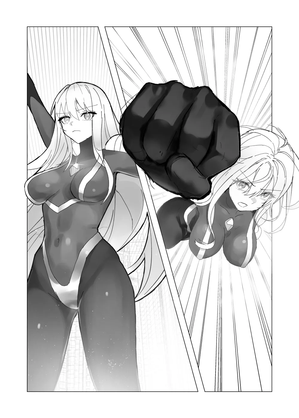 巨大女主角触手&石化完全败北 | Giant Heroine Tentacles & Petrification Total Defeat - Page 2