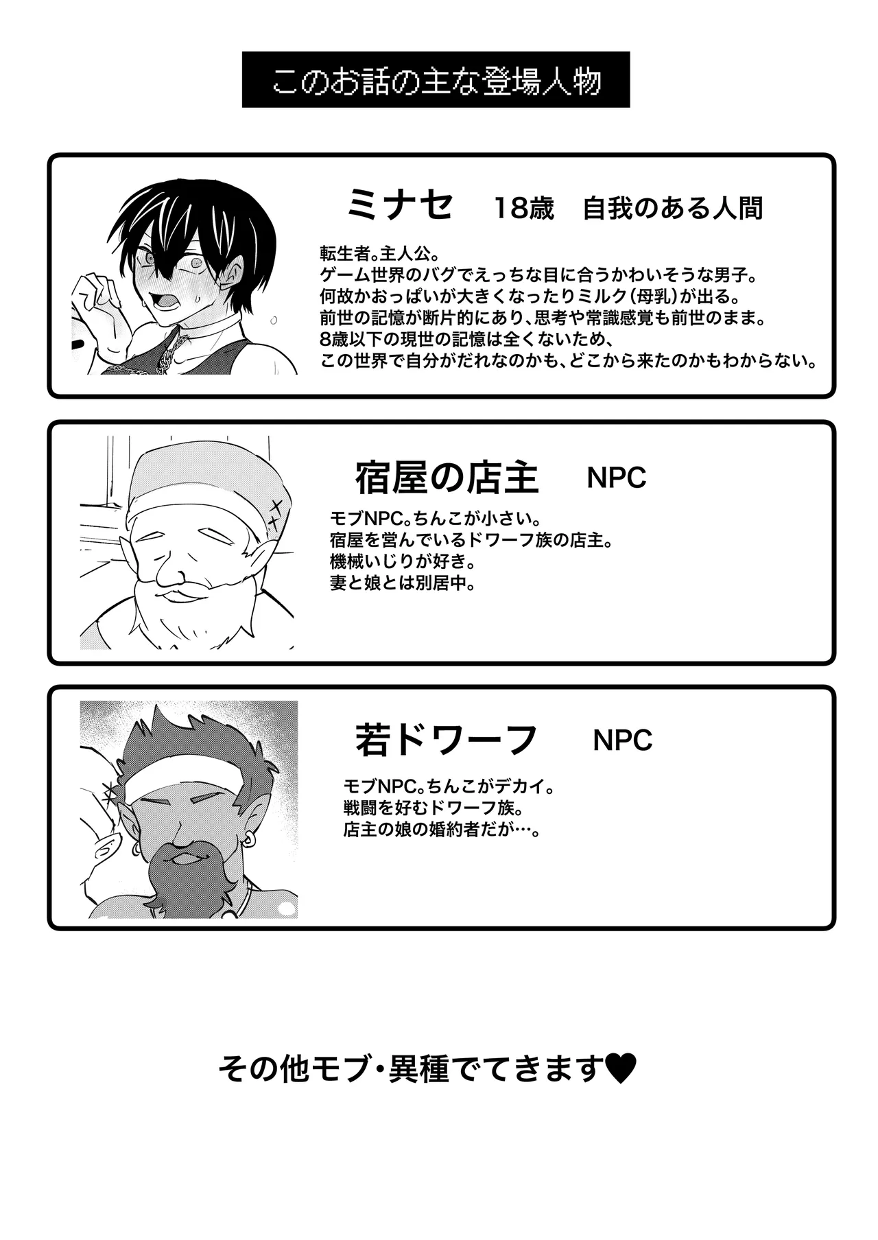 ゲーム世界に転生したらバグったモブにえっちなコトされるメス男子【宿屋エロクエスト】 - صفحة 3