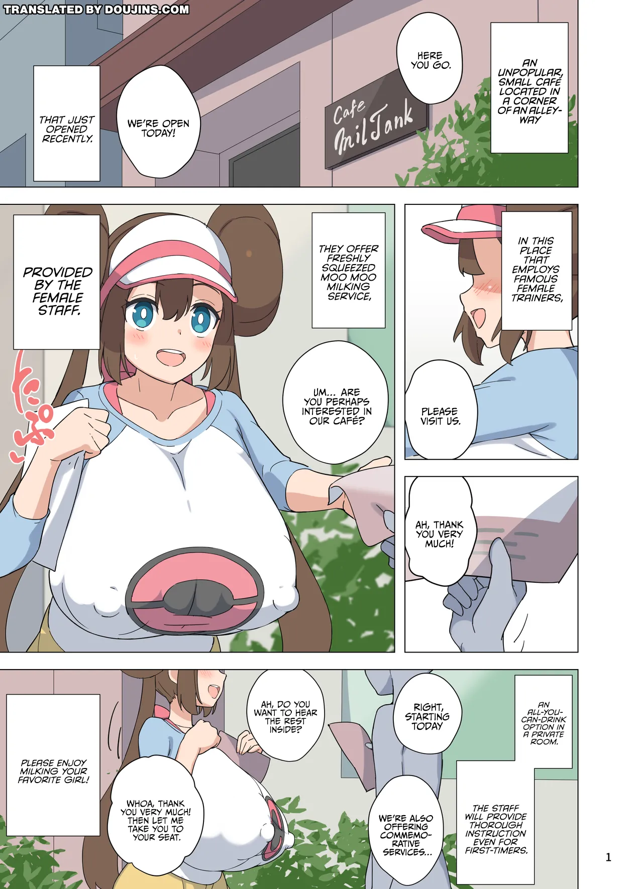 Bakunyuu PokeTra Junyuu Cafe | Huge Breasted Pokemon Trainer Breastfeeding Cafe - Page 2