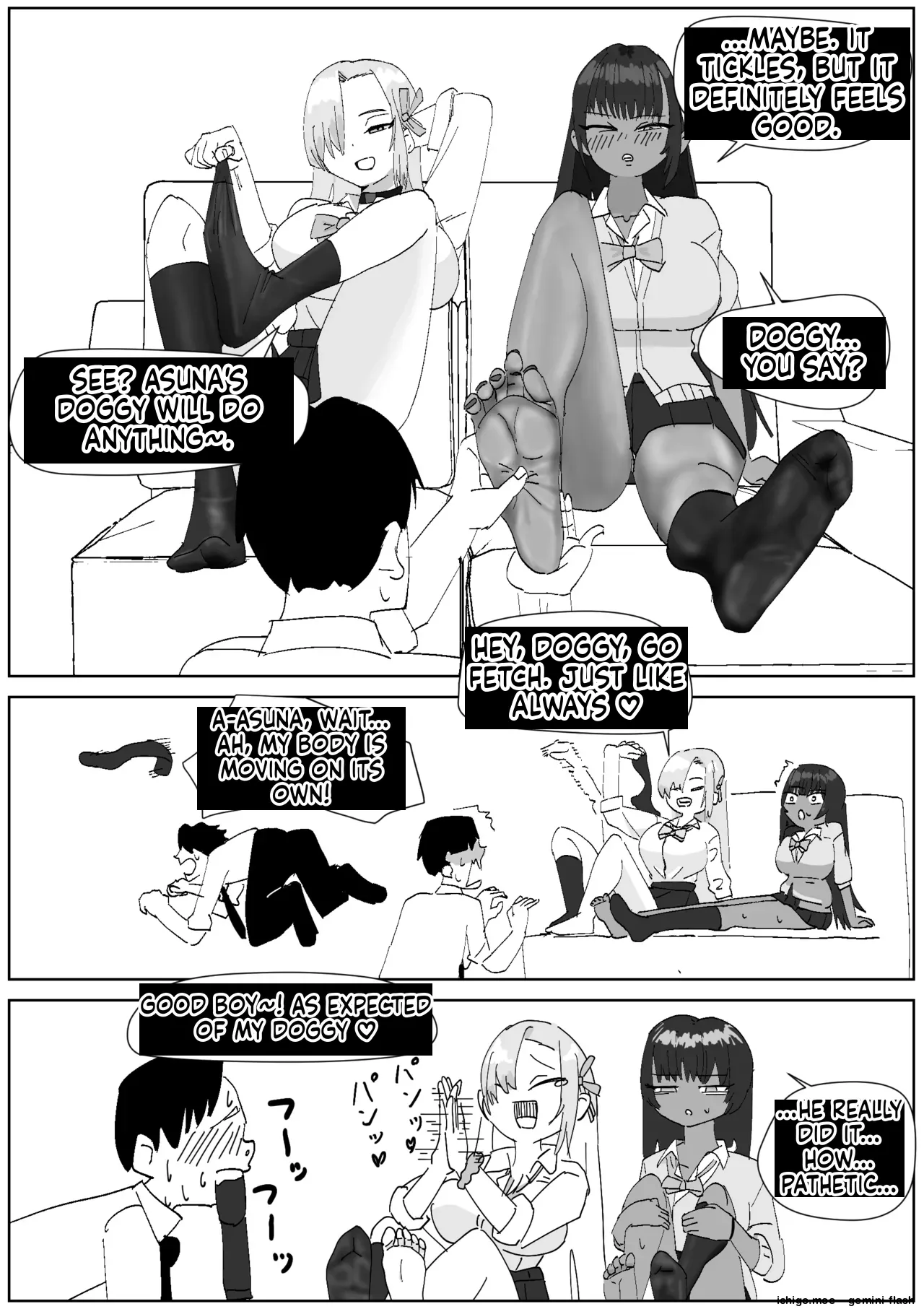 Karin & Asuna: Disposing of Masochistic Trash-Sperm with Super-Stinky Foot Masturbation - Сторінка 2