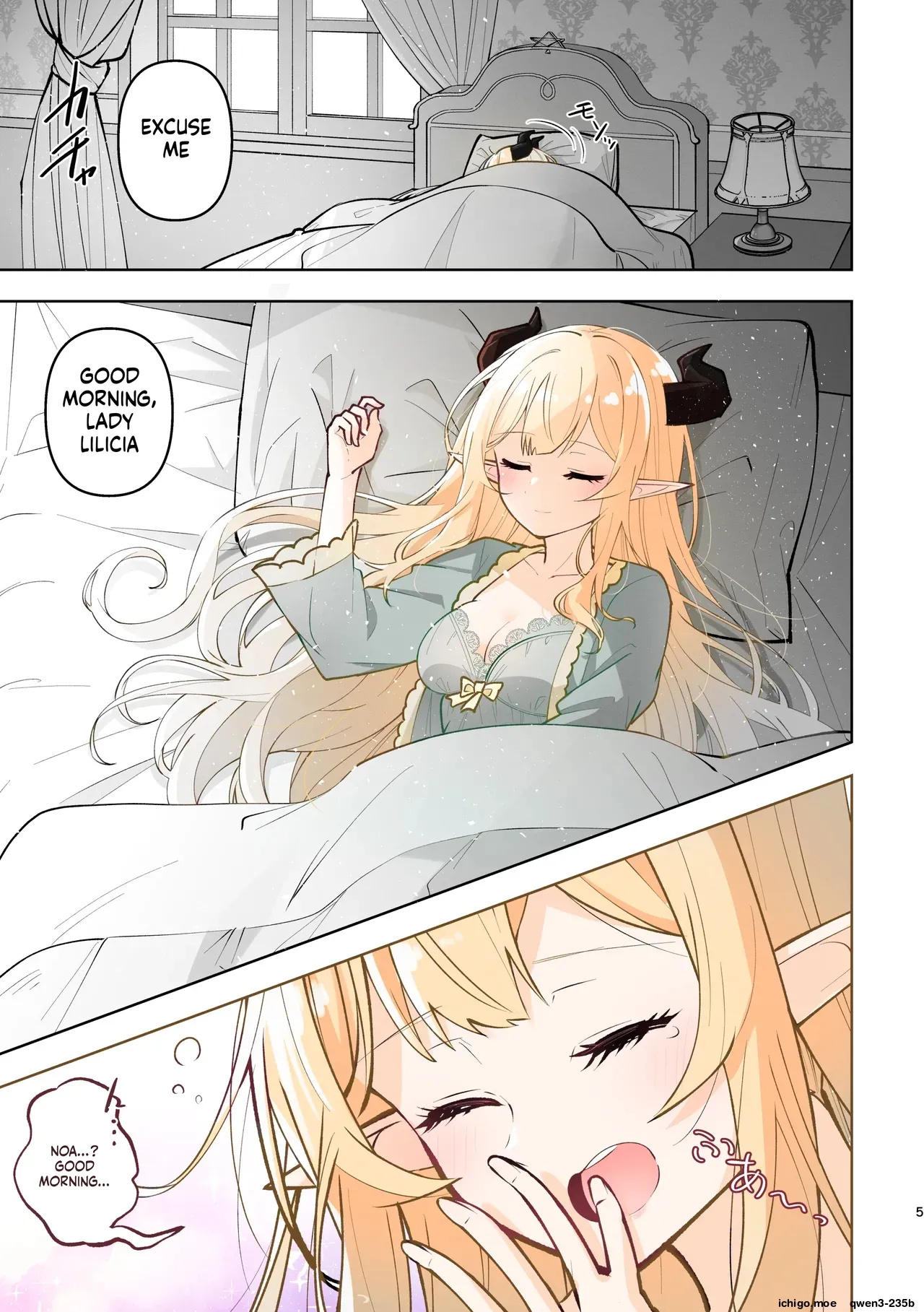 Mazoku Reijou to Maid-san - Toiki Kasanaru Irozuku Hi - Demon Lily and the Noir -Maid When Colors Bloom- | The Demon Lord's Daughter and Her Maid - Days That Blossom as Their Breaths Mingle - Страница 5