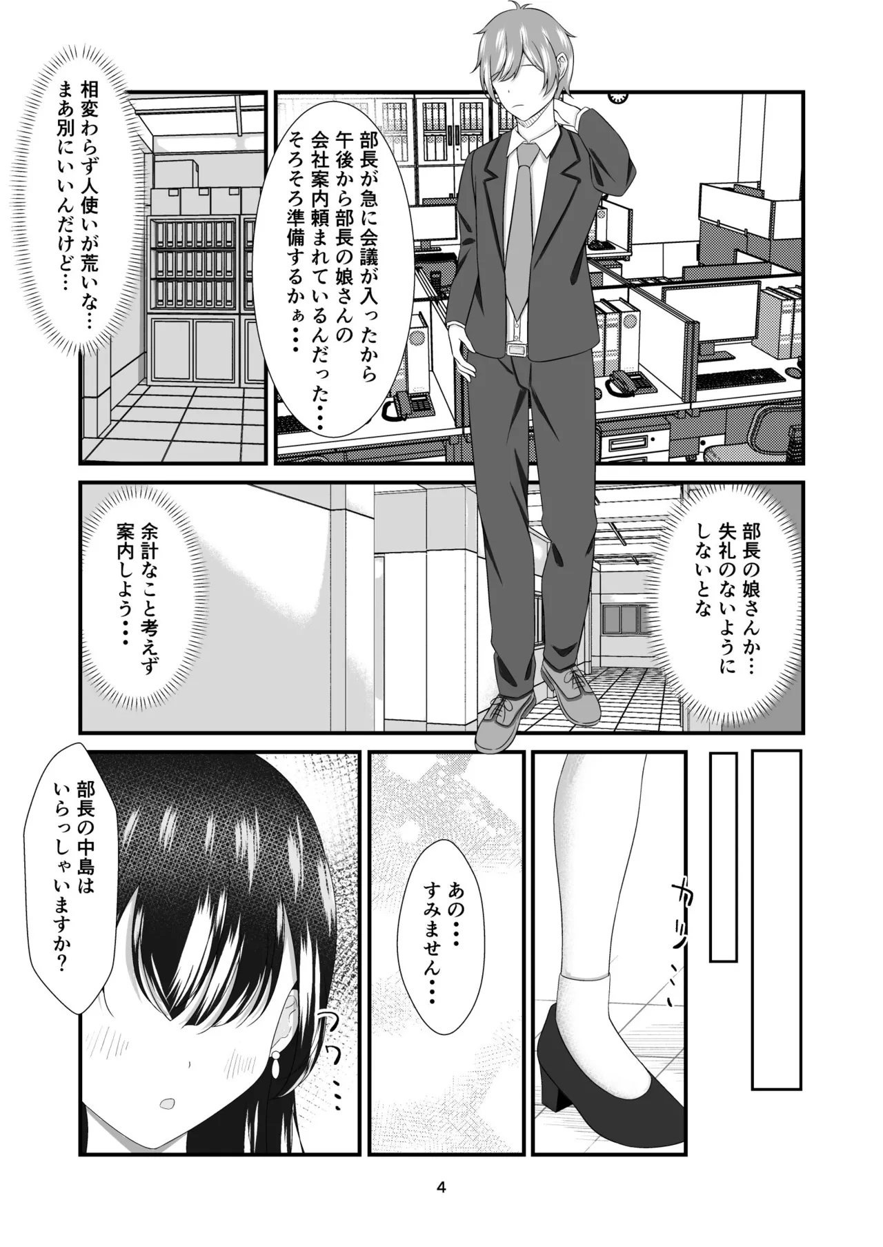 Buchou no Musume ~Shokuba Kengaku ni Kita Joshidaisei no Ashi ni Kuruwasarete~ - Page 3