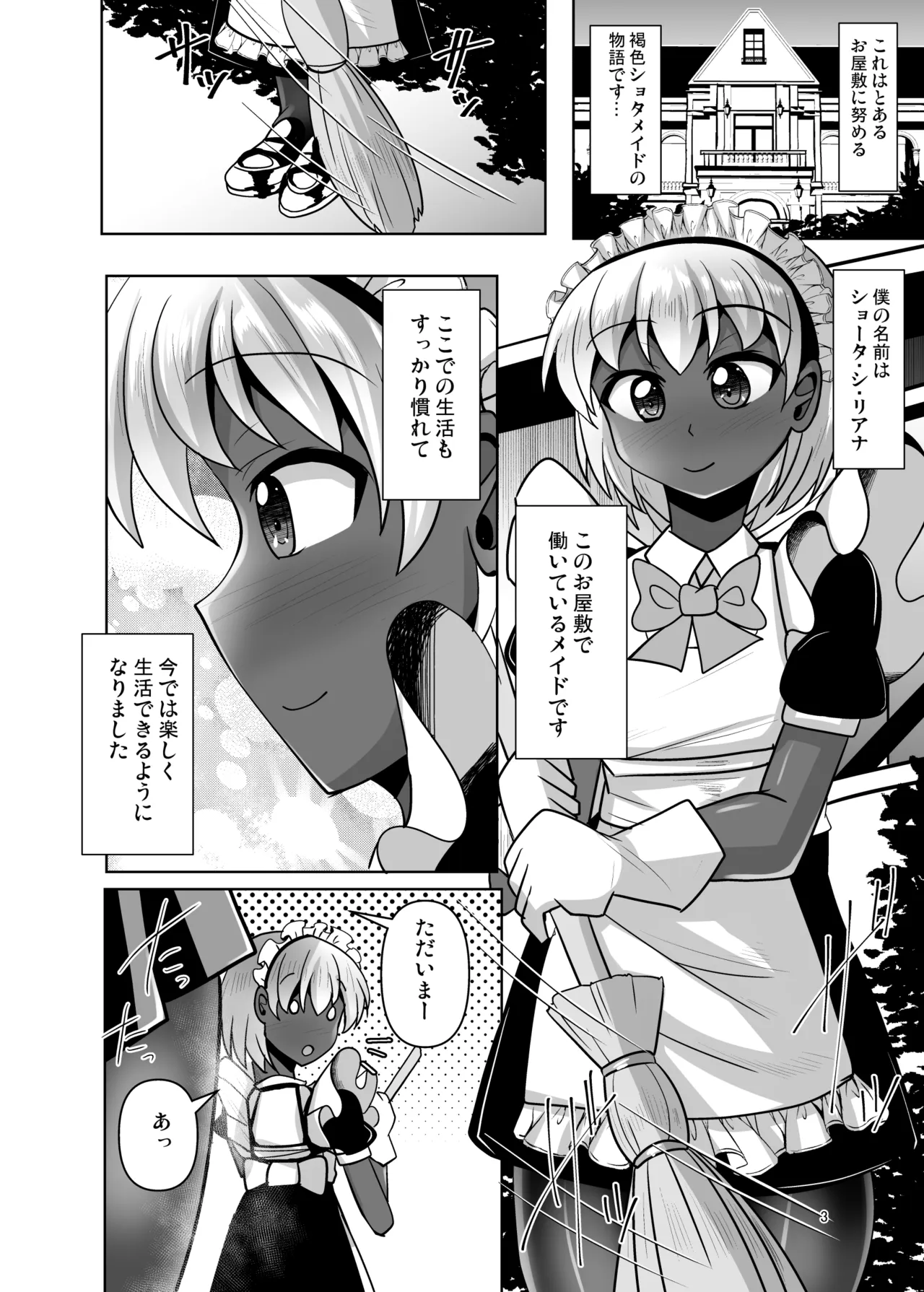 Futanari Ojou-sama wa Kasshoku Maid no Ana o Horu - 页 3