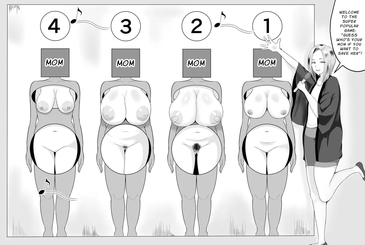 Kyonyuu Kyojiri Mama o Tasuketa Kereba Mama no Hadaka Atete Mite | If You Want to Save your Busty Big Ass Mom, Try Guessing her Naked - Page 4