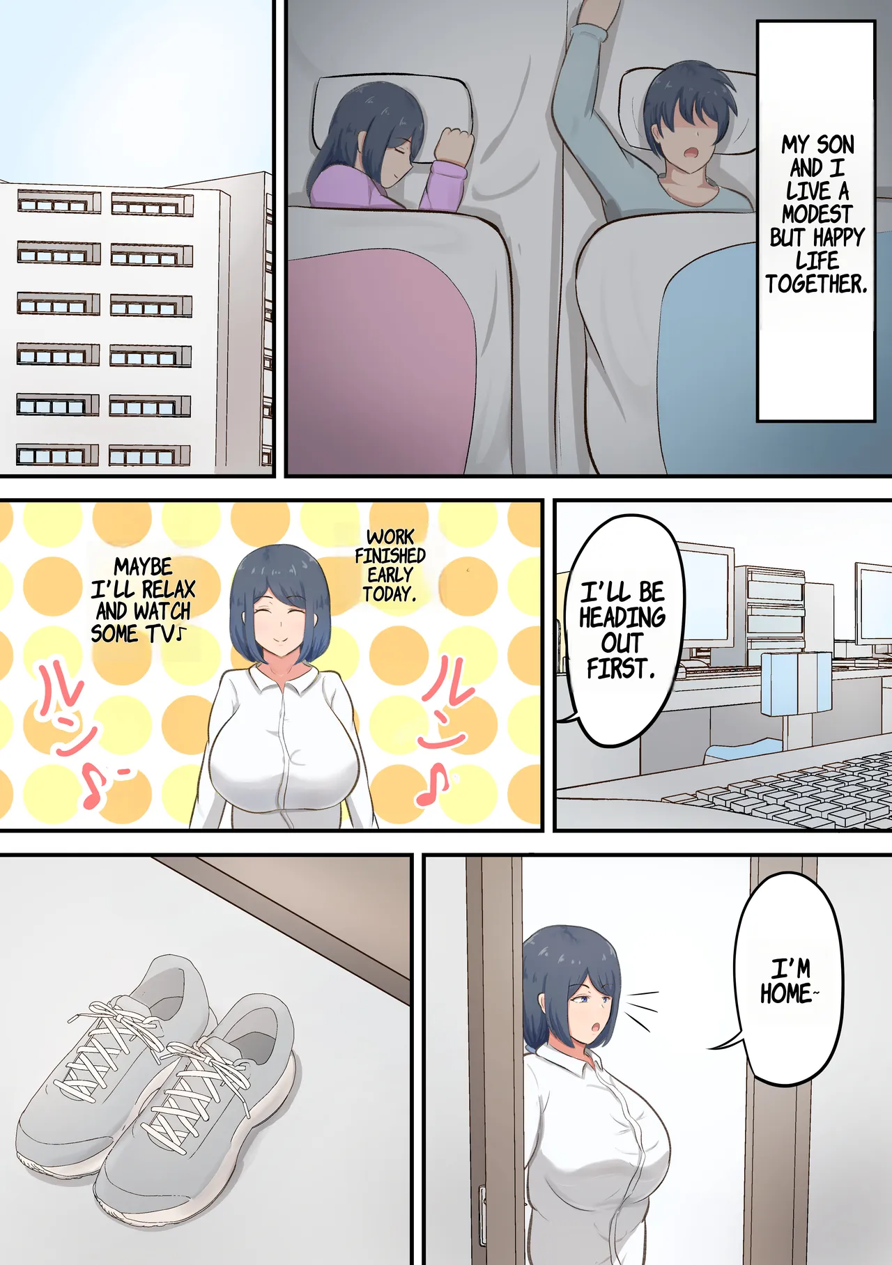 Rokujou Hitoma no Apart de Okaa-san to Icha Love Sex Seikatsu - Página 4