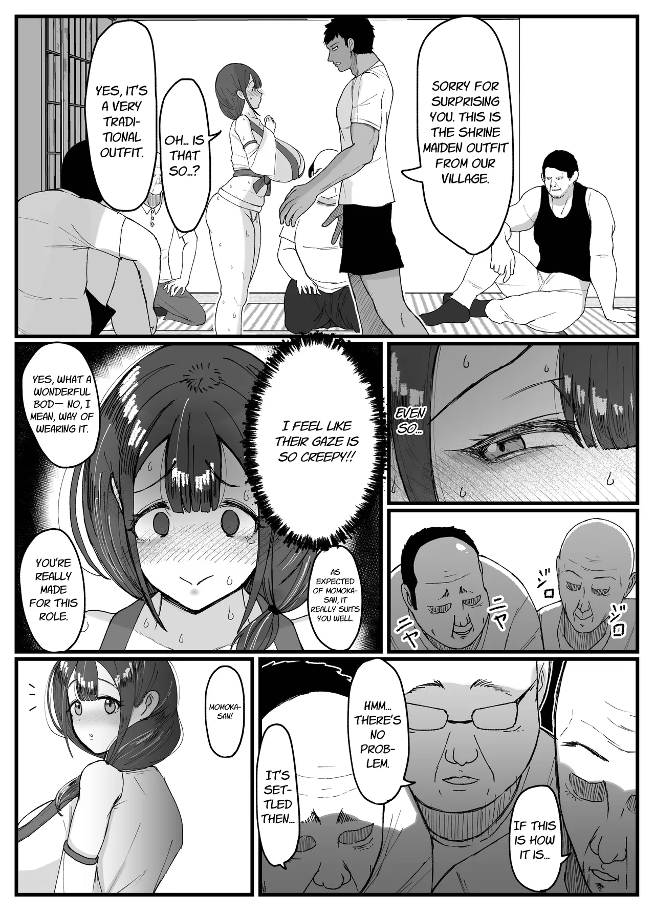 Nagasareyasui Hitozuma (32) ga Inshuu Mura de Miko ni Matsuriagerare Chinpo Ochi Suru Hanashi 1 | A Married Woman (32) Is Chosen as a Sacred Maiden in a Remote Village Part 1 - Страница 6