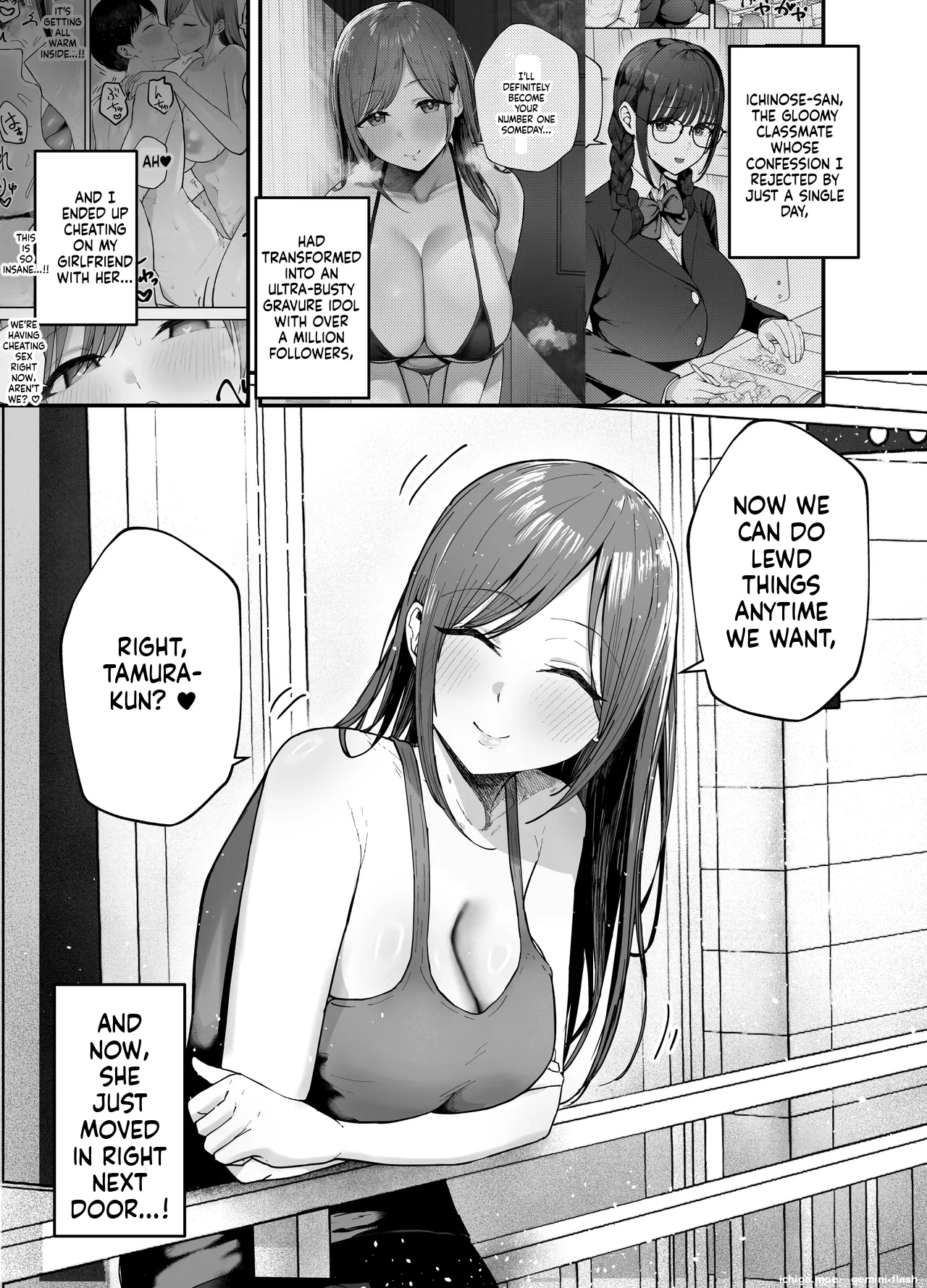 "Omae ga Futta InCha Onna, Ima ja Followers Hyakuman-nin Goe no Bakunyuu Gravure Idol dazo? w" 3 —Kanojo no Iru Ore o Muchimuchi Bakunyuu Body de Yuuwaku shite kite Gyaku NTR— - Страница 2
