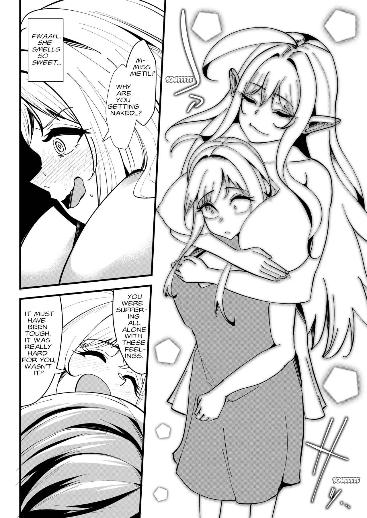 Half Slime Elf no Kyuushuu Nyuuka ~Nakanaori Shita Shunkan ni Tokeru Onna Kenshi to Onna Majutsushi no Matsuro~ | The Half Slime Elf's Absorptive Boobification -- The Tragic End of the Swordswoman and Mage Who Melt Away the Moment They Reconcile - Seite 7