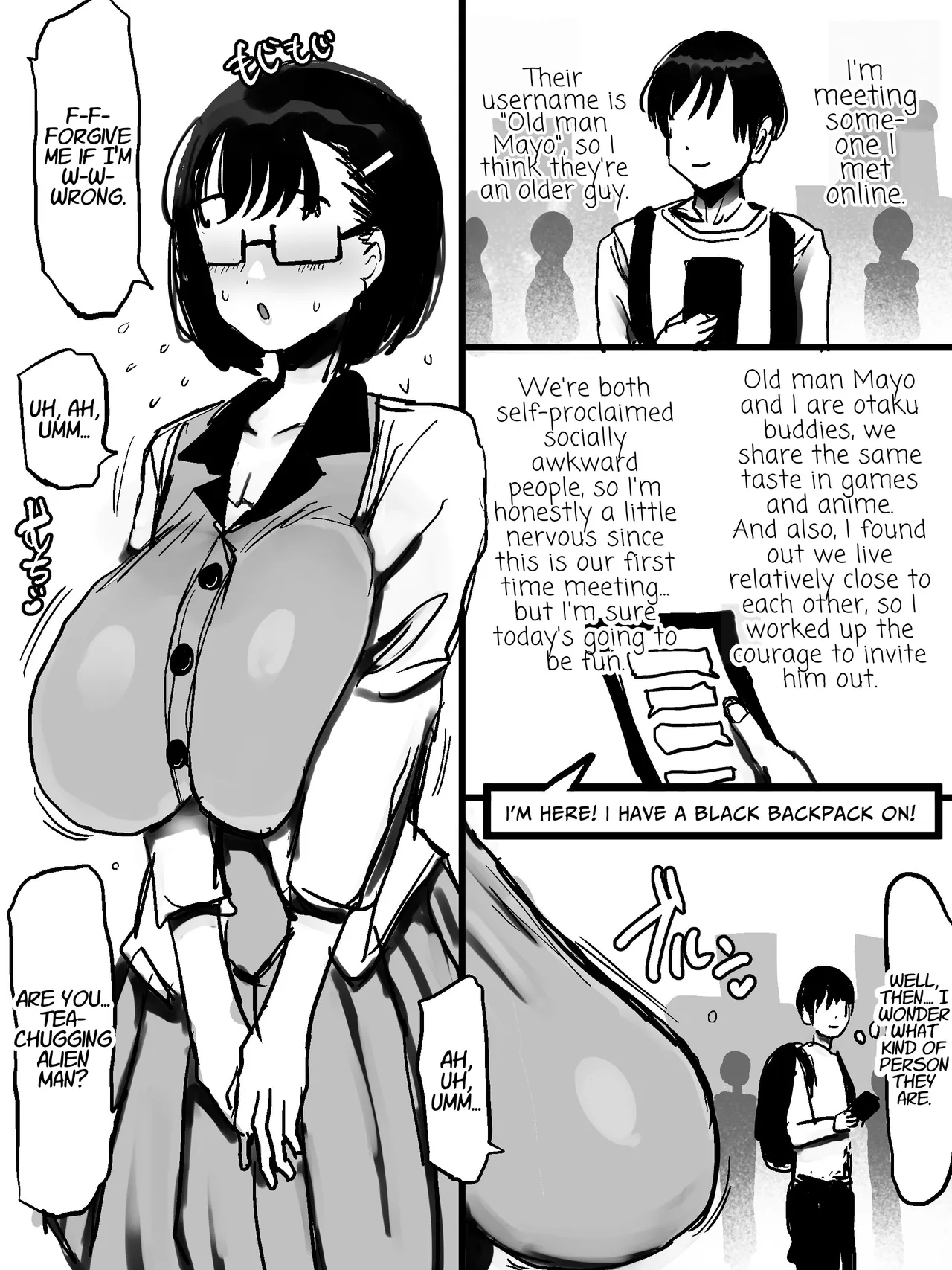 Net de Shiriatta Jimi Megane Bakunyuu to Otomodachi Koubi Shichau Hanashi | Friend Sex with the Huge-Breasted Plain Bespectacled Babe I Met Online - Page 2